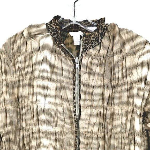 Chico's Women's M Cheetah Animal Ruffled Jacket - Picture 3 of 15